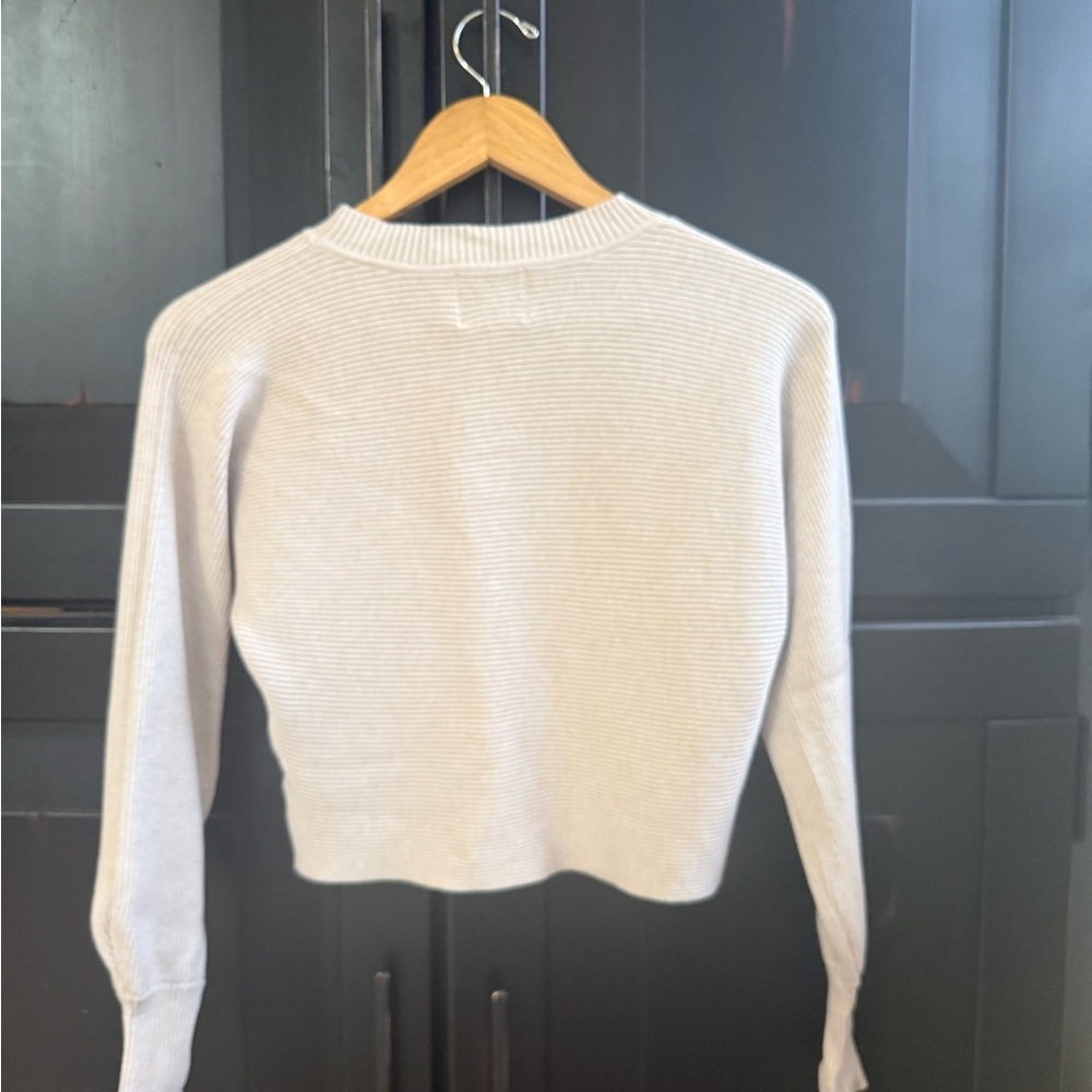 Pink Rose Beige Ribbed Knit Top - Picture 3 of 3